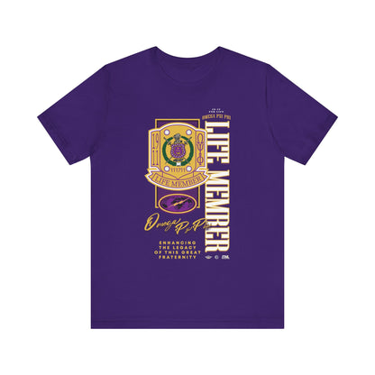 Omega Psi Phi Life Member - Unisex Jersey Short Sleeve Tee