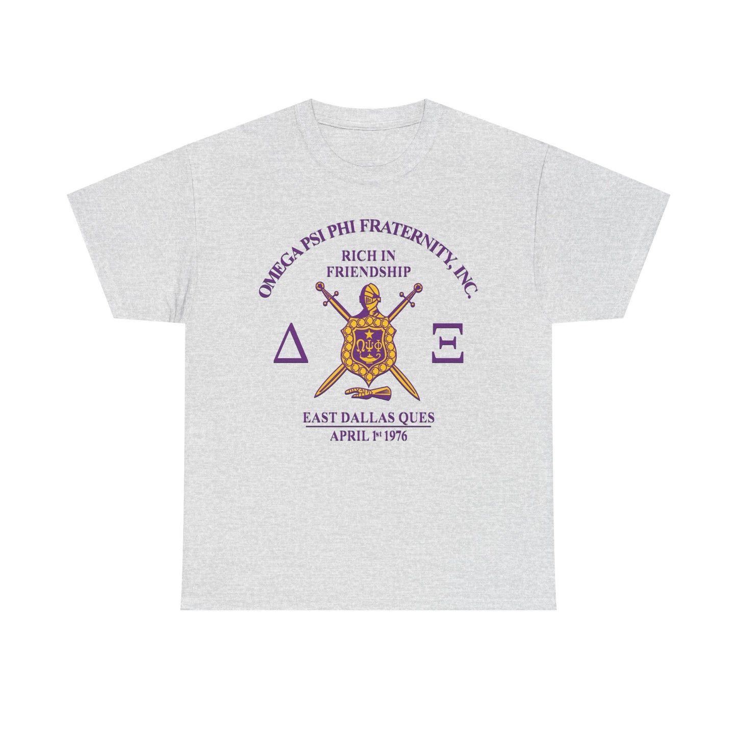 CUSTOM Delta Xi Badge - Unisex Heavy Cotton Tee