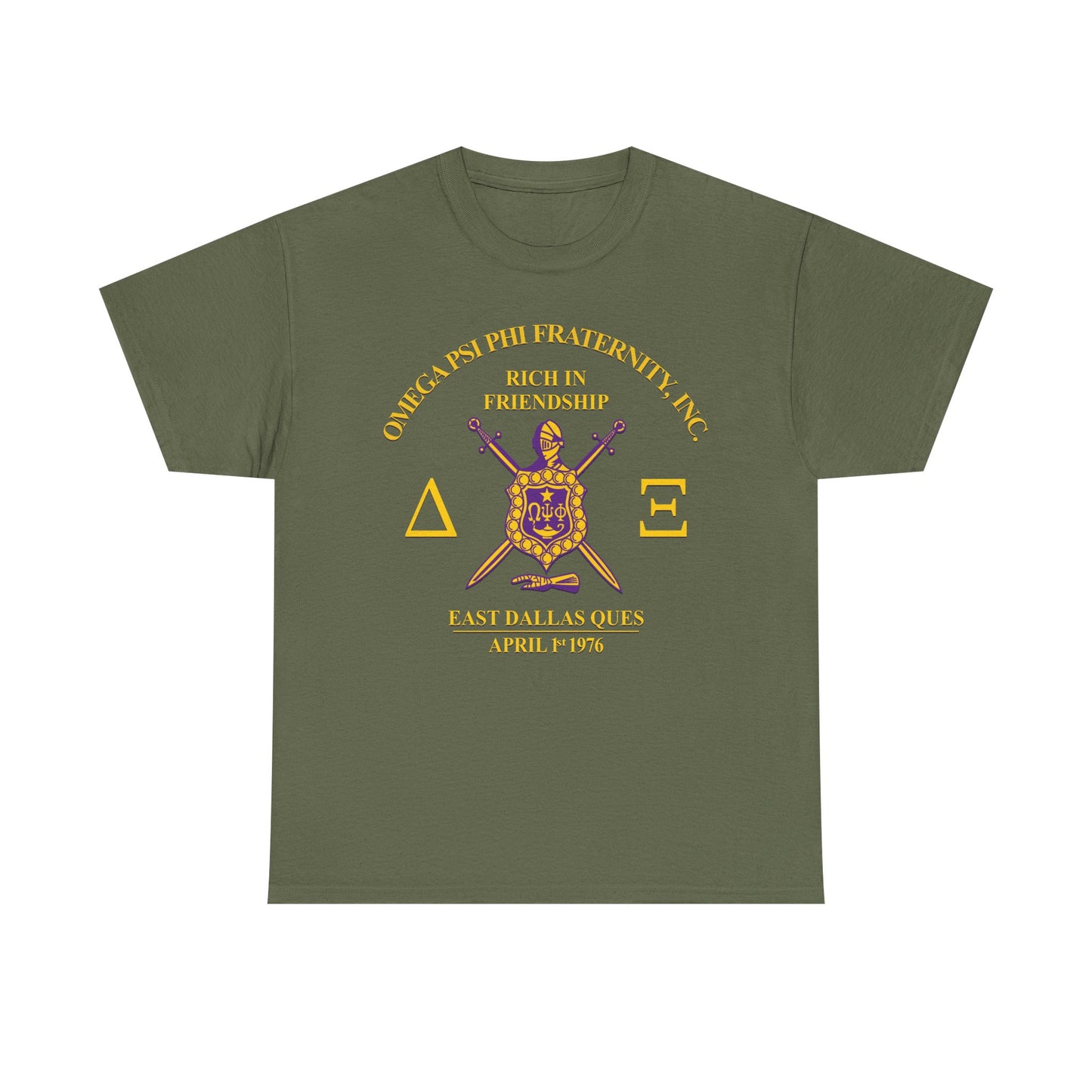 CUSTOM Delta Xi Badge - Unisex Heavy Cotton Tee