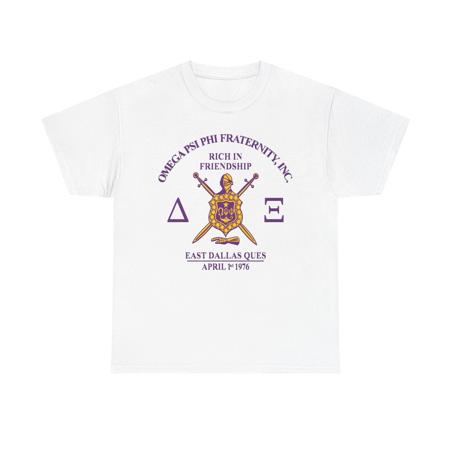 CUSTOM Delta Xi Badge - Unisex Heavy Cotton Tee