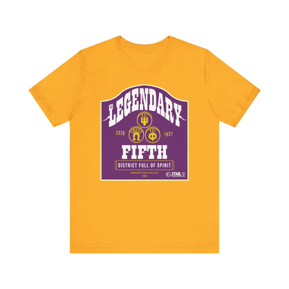 Omega Psi Phi Labeled Legendary Fifth District - Unisex Jersey Short Sleeve Tee