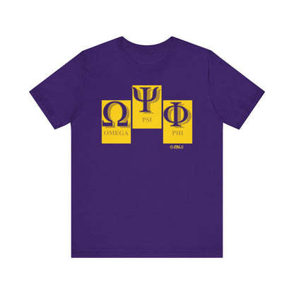 Brotherhood Letters Omega Psi Phi - Unisex Jersey Short Sleeve Tee