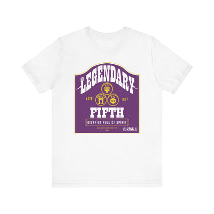 Omega Psi Phi Labeled Legendary Fifth District - Unisex Jersey Short Sleeve Tee