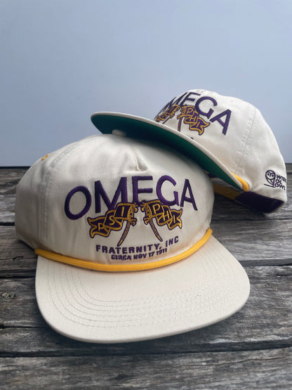 Omega Psi Phi Spring 2026 Off White - Unstructured Adjustable Snapback