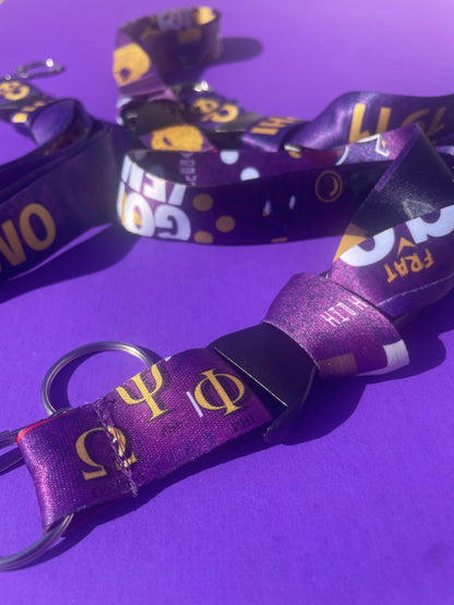 Omega Psi Phi Lanyard - Satin Screen Printed