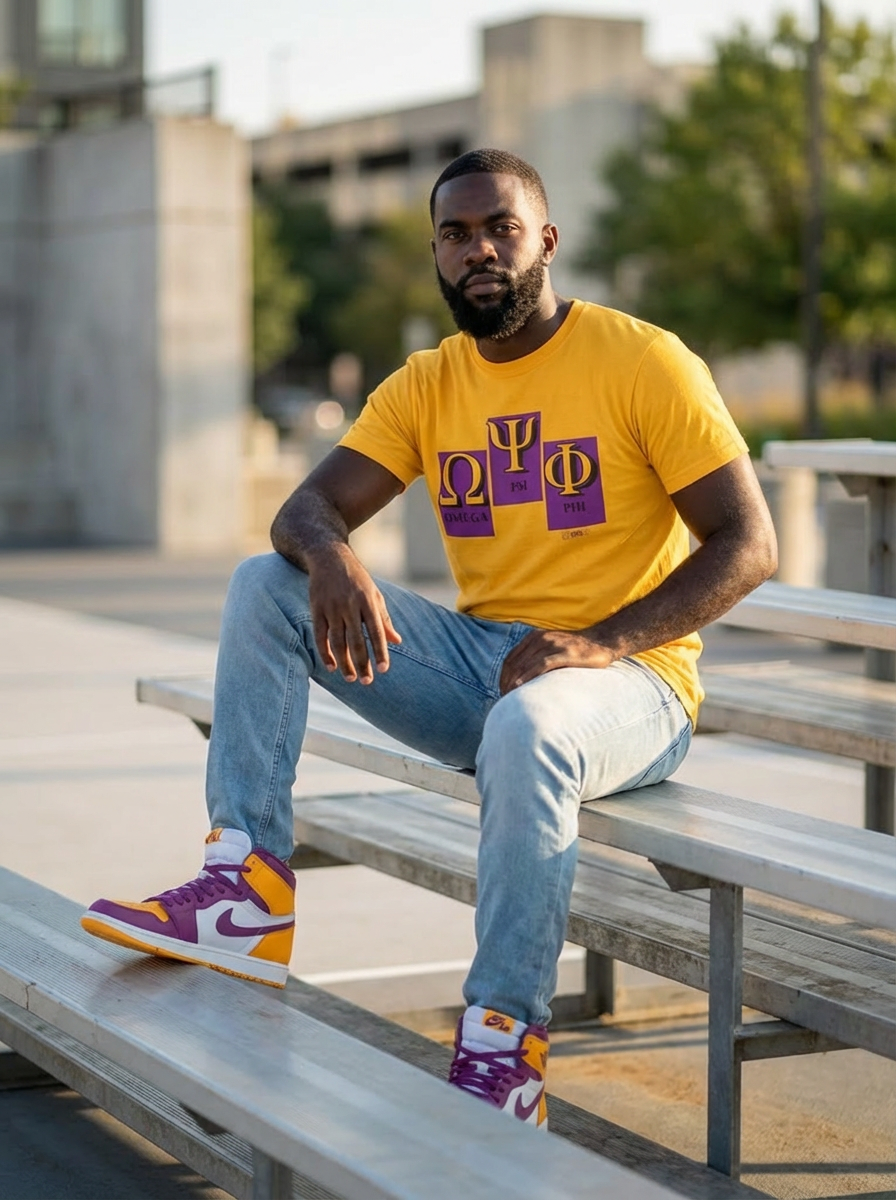 Brotherhood Letters Omega Psi Phi - Unisex Jersey Short Sleeve Tee