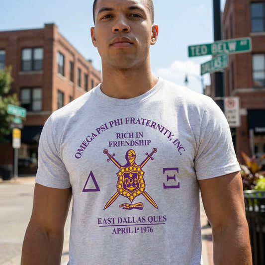 CUSTOM Delta Xi Badge - Unisex Heavy Cotton Tee