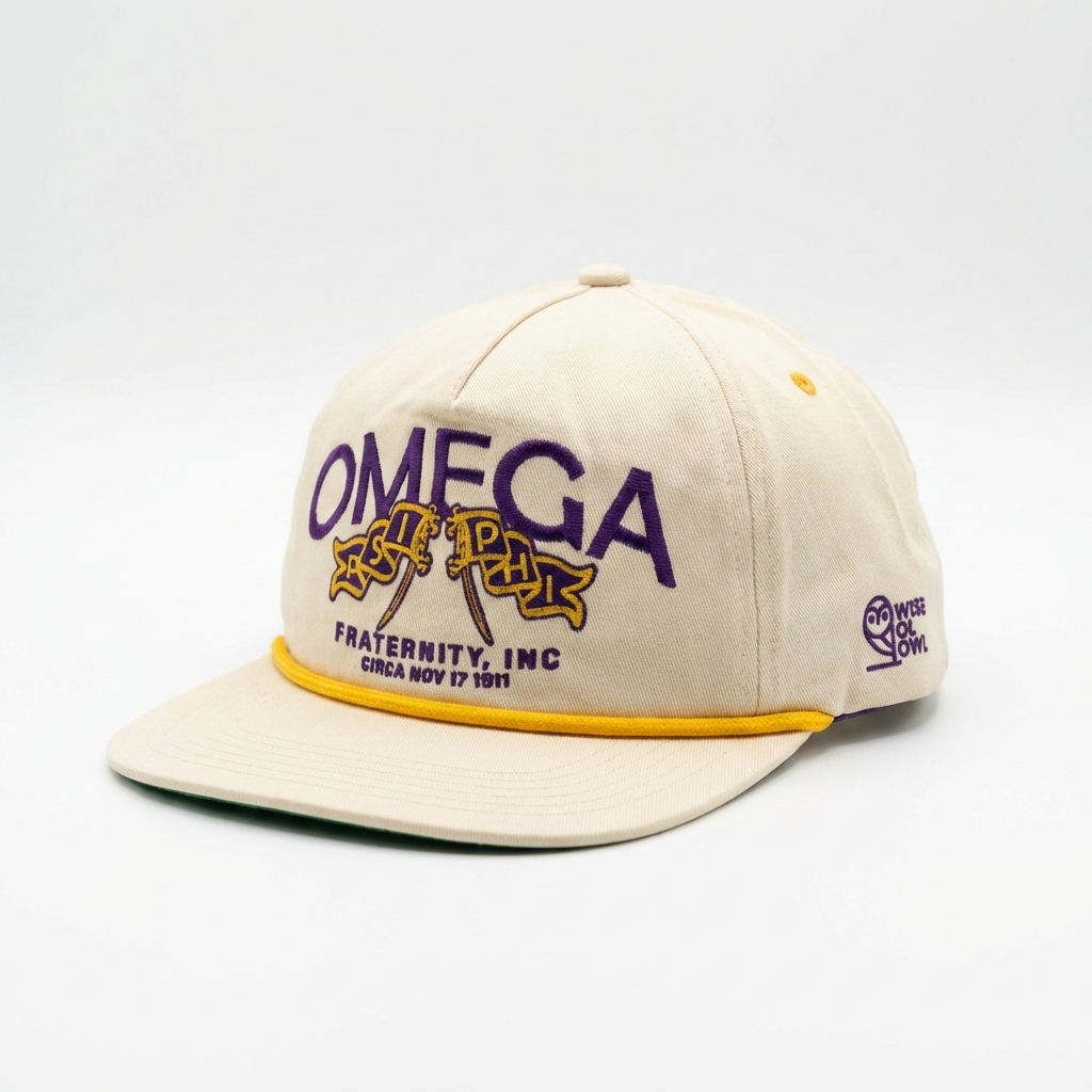 Omega Psi Phi Spring 2026 Off White - Unstructured Adjustable Snapback